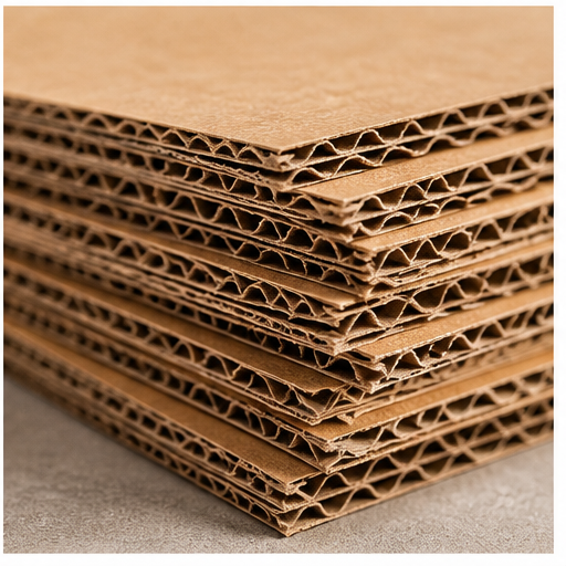 Stacked corrugated cardboard sheets