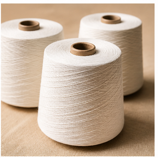 White cotton yarn cones